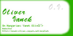 oliver vanek business card